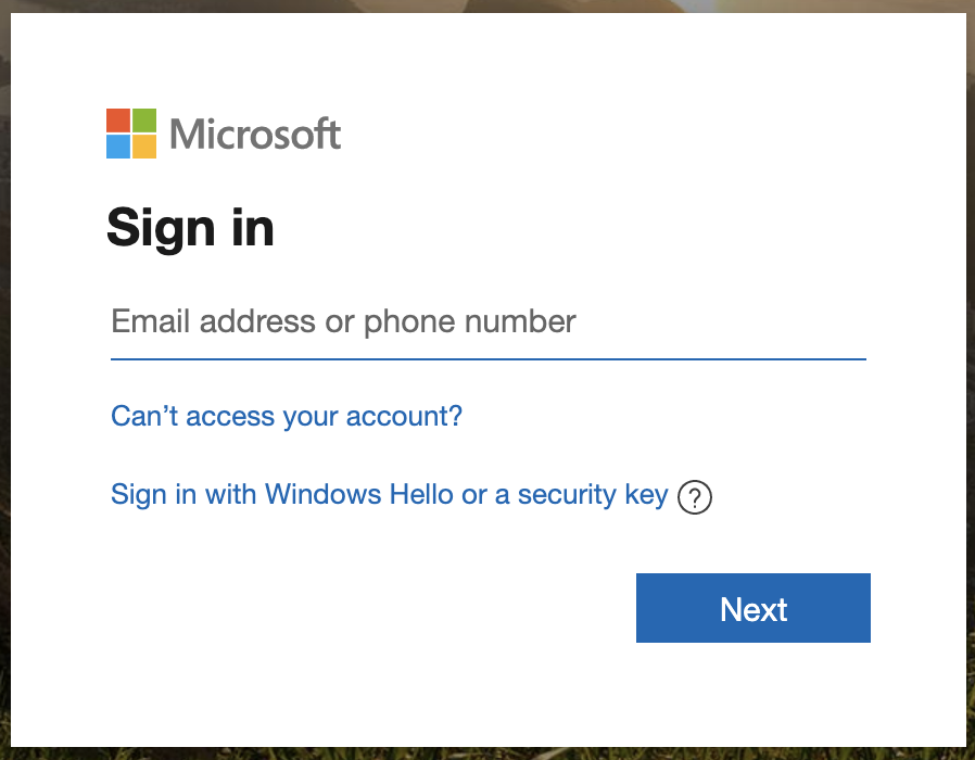 Microsoft Login